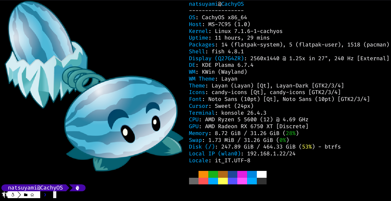 fastfetch system info in Konsole
